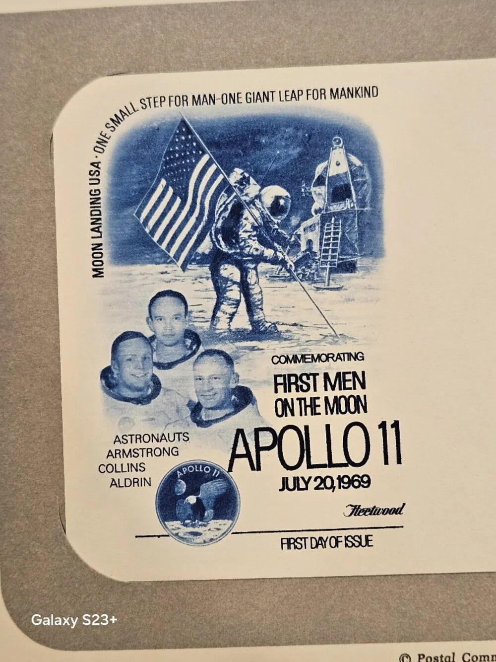 RARE COLLECTIBLE USPS 1ST DAY ISSUE COVER APOLLO XI 1ST MAN MOON ASTRONAUT STAMP
